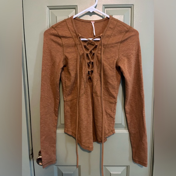 FREE PEOPLE Lucky Lace-Up Top - Picture 3 of 6